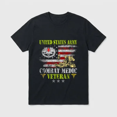 Army Flag Patriotic Veteran T-Shirt – Classic T-Shirt in Black