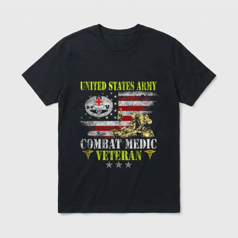 Army Flag Patriotic Veteran T-Shirt – Classic T-Shirt in Black
