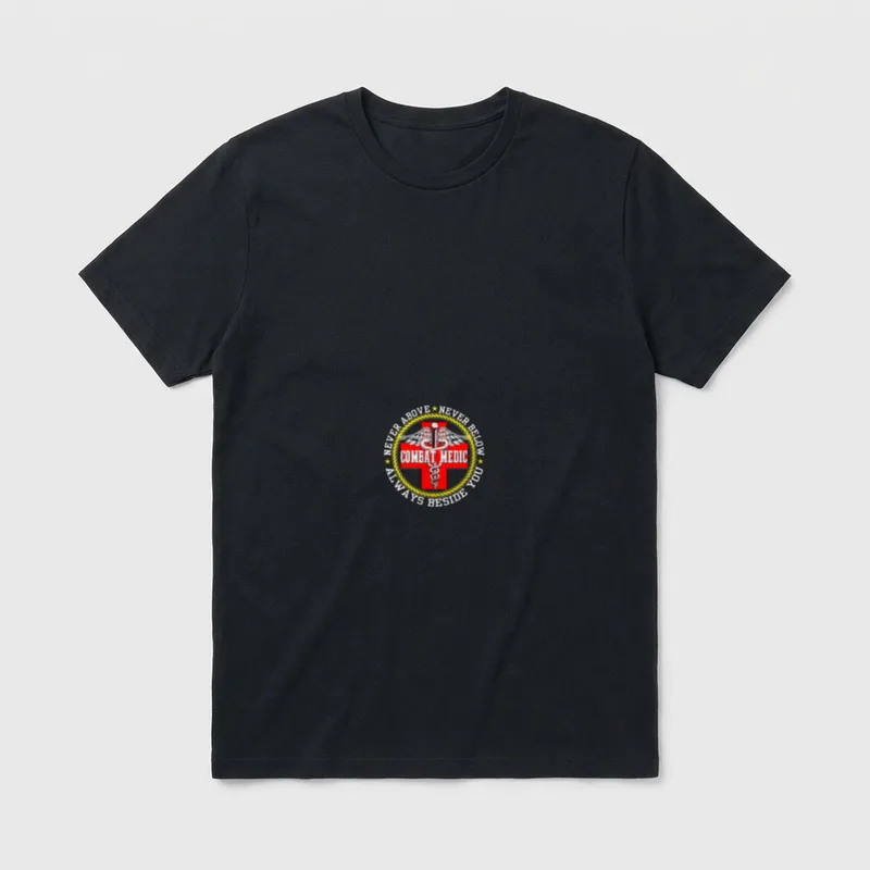 Military Combat Medic Flag T-Shirt – Classic T-Shirt in Black