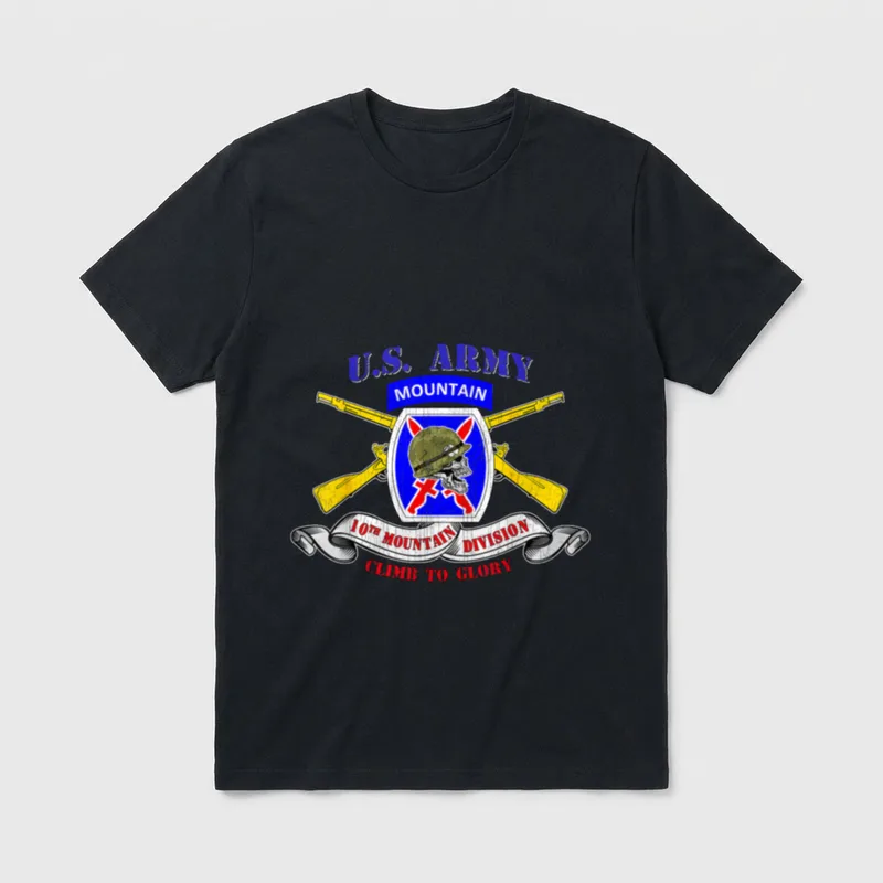 Military Mountain Infantry Veteran T-Shirt – Classic T-Shirt in Black