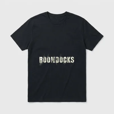 Military Veteran Grunt T-Shirt – BOONDOCKS text in weathered, distressed typeface – Classic T-Shirt in Black