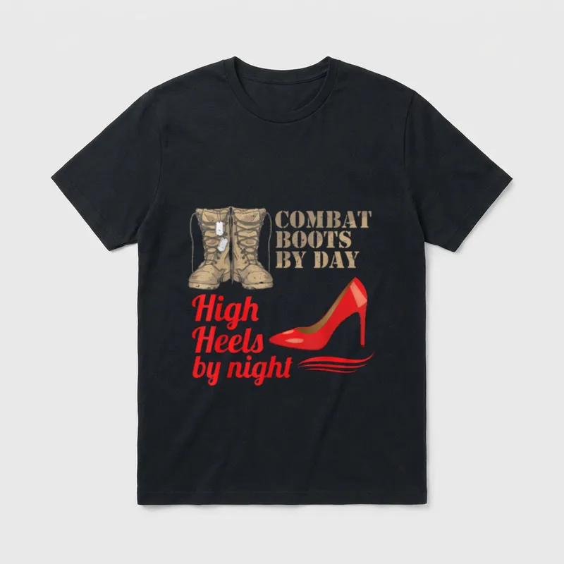 Female Veteran Combat Boots by Day T-Shirt – Classic T-Shirt in Black