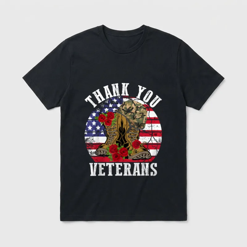 Vintage Veterans Day Combat Boots T-Shirt – Classic T-Shirt in Black