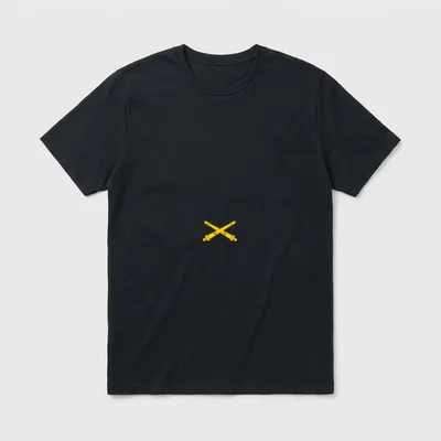Army Artillery Branch Military T-Shirt – Crossed golden cannons emblem – Classic T-Shirt in Black