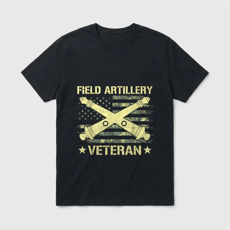 US Military Artillery Camouflage T-Shirt – Classic T-Shirt in Black