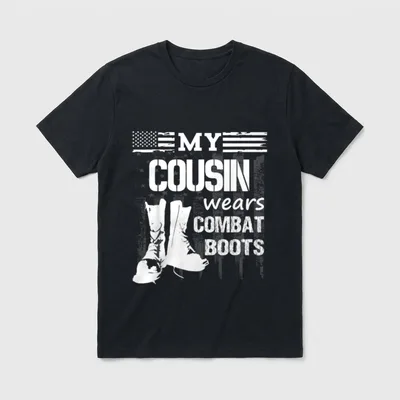Military Cousin Veteran T-Shirt – Classic T-Shirt in Black