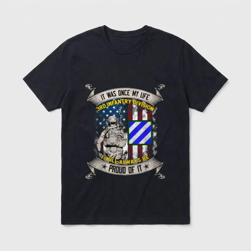 Army Infantry Division Retro T-Shirt – Classic T-Shirt in Black