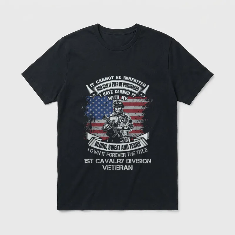 Military Cavalry Veteran Pride T-Shirt – Classic T-Shirt in Black