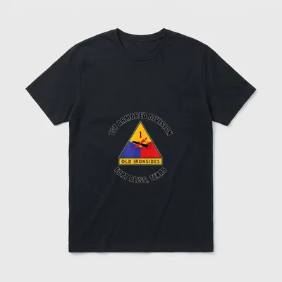 Division Fort Bliss Texas Emblem Veteran T-Shirt – Classic T-Shirt in Black