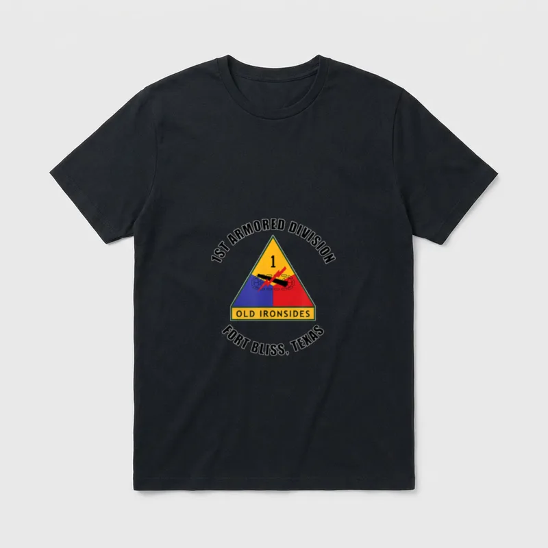 Division Fort Bliss Texas Emblem Veteran T-Shirt – Classic T-Shirt in Black