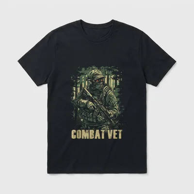 Combat Vet Soldier Veterans Veteran's Day T-Shirt – Classic T-Shirt in Black