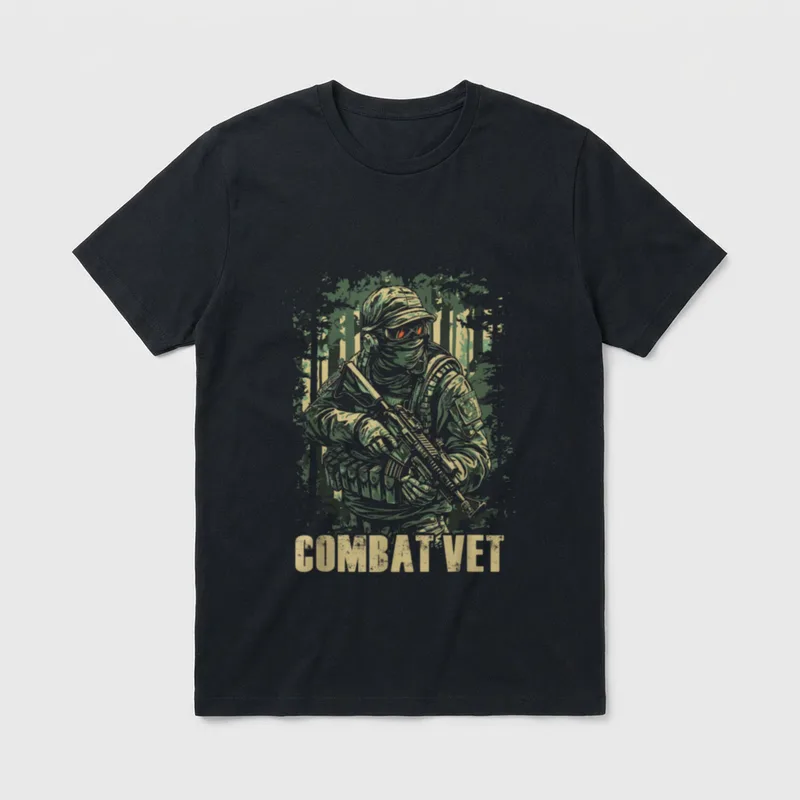 Combat Vet Soldier Veterans Veteran's Day T-Shirt – Classic T-Shirt in Black