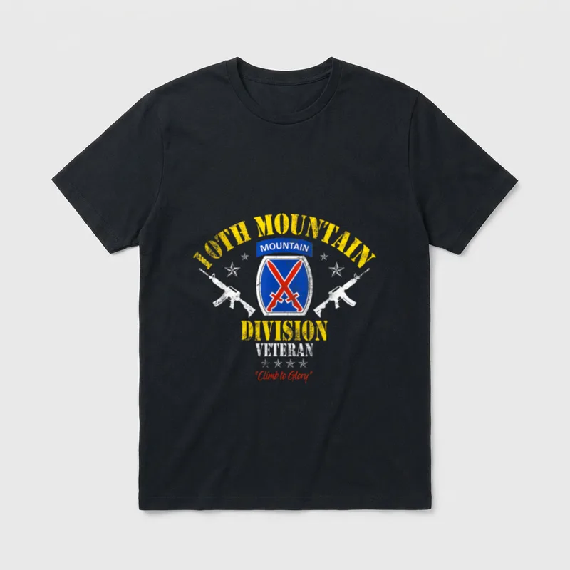 10th Mountain Division Veteran Military T-Shirt – Classic T-Shirt in Black
