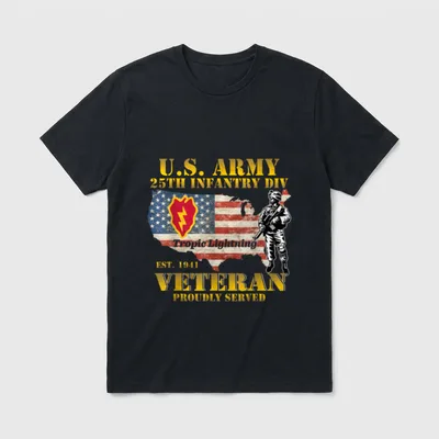Tropic Lightning 25th Infantry Division Hawaii T-Shirt – Classic T-Shirt in Black