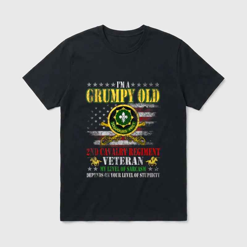 Old 2nd Armored Cavalry Regiment Veteran T-Shirt – Classic T-Shirt in Black