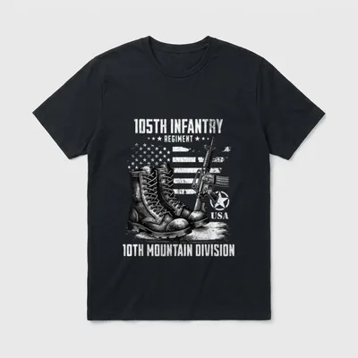 105th Infantry Regiment 10th Mountain Division T-Shirt – Classic T-Shirt in Black
