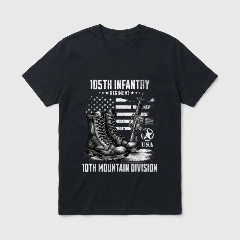 105th Infantry Regiment 10th Mountain Division T-Shirt – Classic T-Shirt in Black