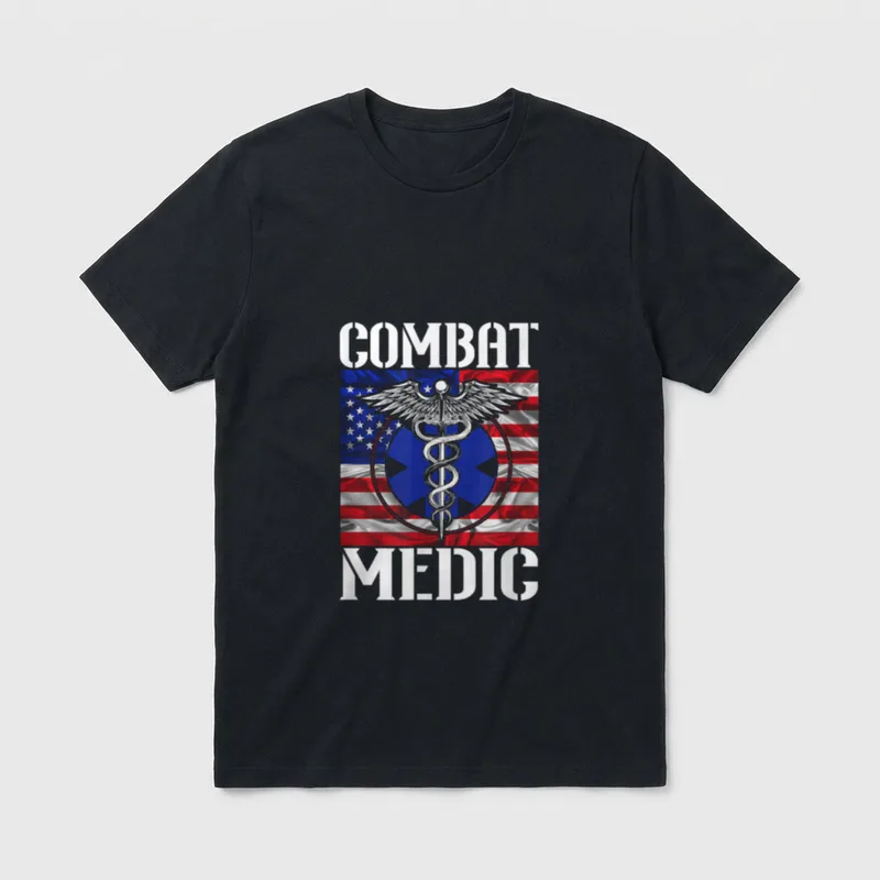 Combat Paramedic Day of Veterans Use T-Shirt – Classic T-Shirt in Black