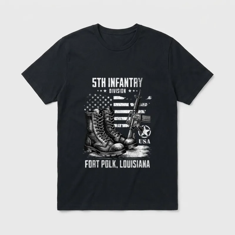 SoldierTees 5th Infantry Division Fort Polk T-Shirt – Classic T-Shirt in Black
