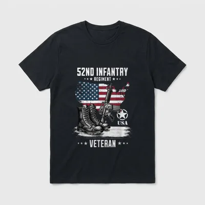 52nd Infantry Regiment Veteran Military Distressed T-Shirt – Classic T-Shirt in Black
