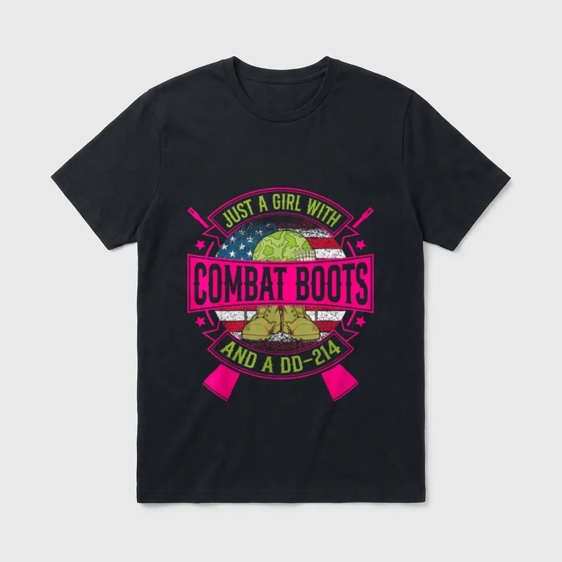 Combat Boots and DD-214 Veteran T-Shirt – Classic T-Shirt in Black