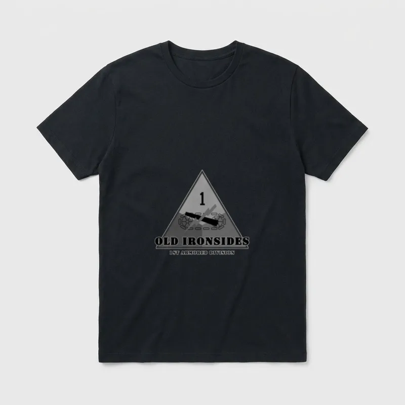 Division Emblem with Motto Army 1st T-Shirt – Classic T-Shirt in Black