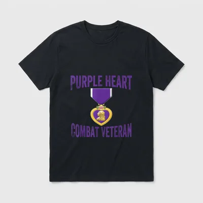 Purple Heart Combat Veteran T-Shirt – Classic T-Shirt in Black