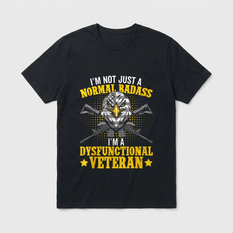 Dysfunctional Veteran Disgruntled Salty T-Shirt – Classic T-Shirt in Black