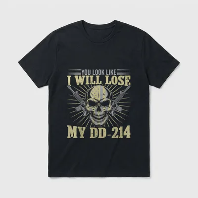 Dysfunctional Veteran DD-214 Disgruntled T-Shirt – Classic T-Shirt in Black