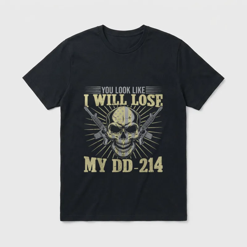 Dysfunctional Veteran DD-214 Disgruntled T-Shirt – Classic T-Shirt in Black