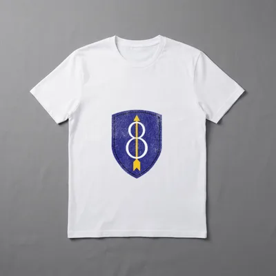Patriotic Veteran Military Distressed 8th Infantry T-Shirt – Classic T-Shirt in Black