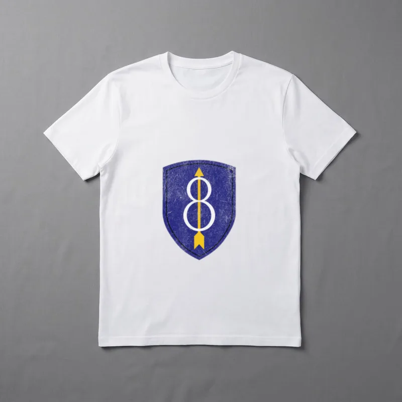 Patriotic Veteran Military Distressed 8th Infantry T-Shirt – Classic T-Shirt in Black