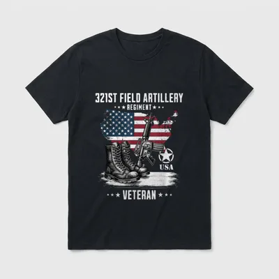 321st Field Artillery Regiment Veteran Military T-Shirt – Classic T-Shirt in Black
