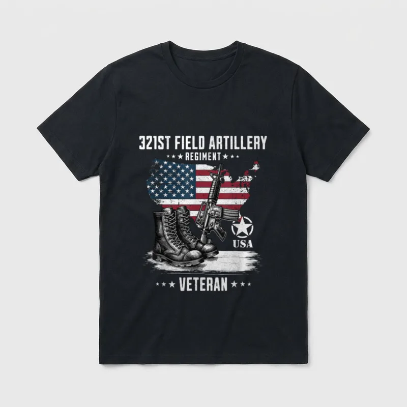321st Field Artillery Regiment Veteran Military T-Shirt – Classic T-Shirt in Black