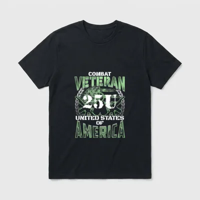 25U MOS United States Combat Veteran T-Shirt – Classic T-Shirt in Black