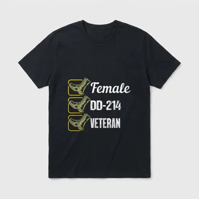 Women Military Discharge Veteran T-Shirt – Classic T-Shirt in Black