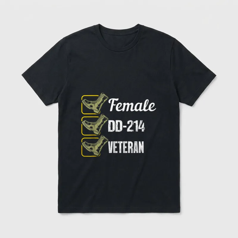 Women Military Discharge Veteran T-Shirt – Classic T-Shirt in Black