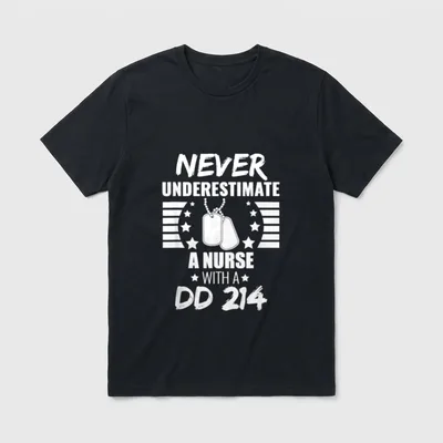Nurse Veteran DD-214 T-Shirt – Classic T-Shirt in Black