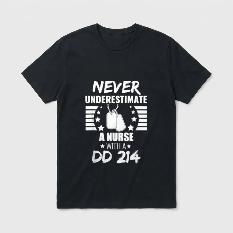 Nurse Veteran DD-214 T-Shirt – Classic T-Shirt in Black