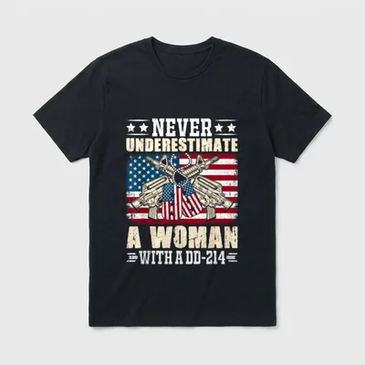 Female Military Veteran T-Shirt – Classic T-Shirt in Black