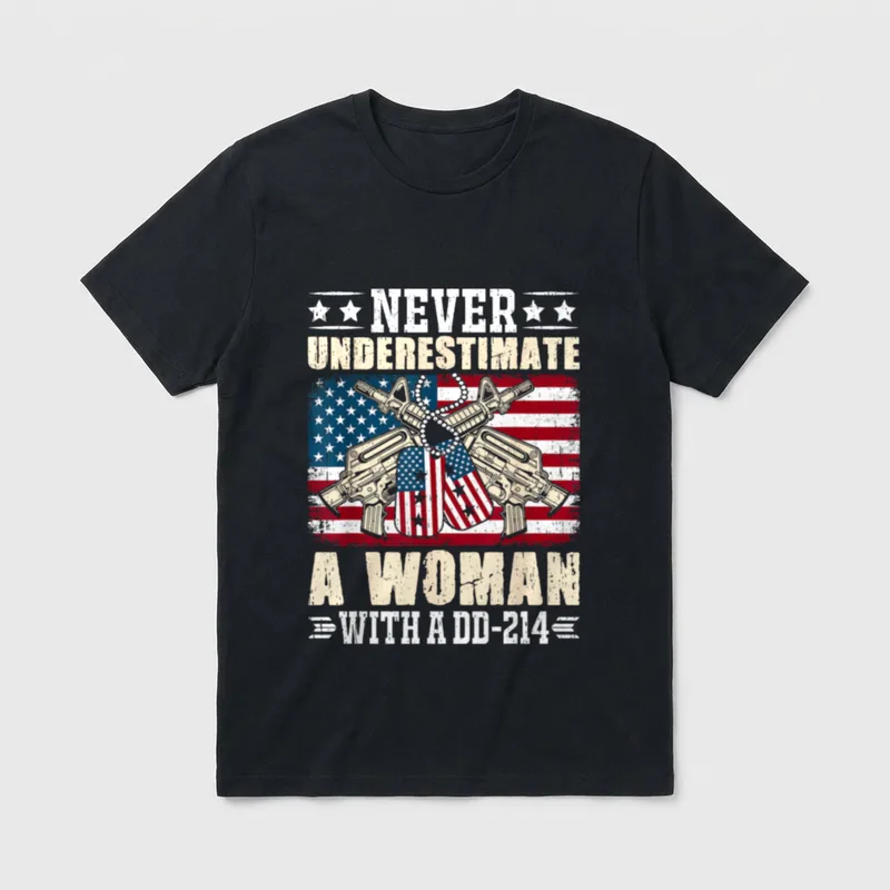 Female Military Veteran T-Shirt – Classic T-Shirt in Black