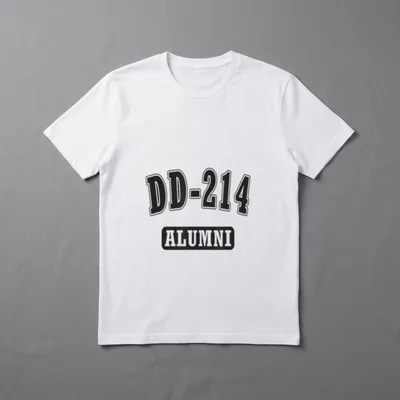 Veteran DD-214 T-Shirt – DD-214 ALUMNI in distressed block lettering – Classic T-Shirt in Black