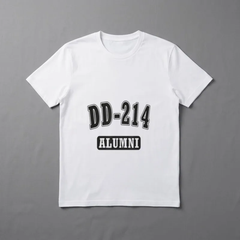 Veteran DD-214 T-Shirt – DD-214 ALUMNI in distressed block lettering – Classic T-Shirt in Black