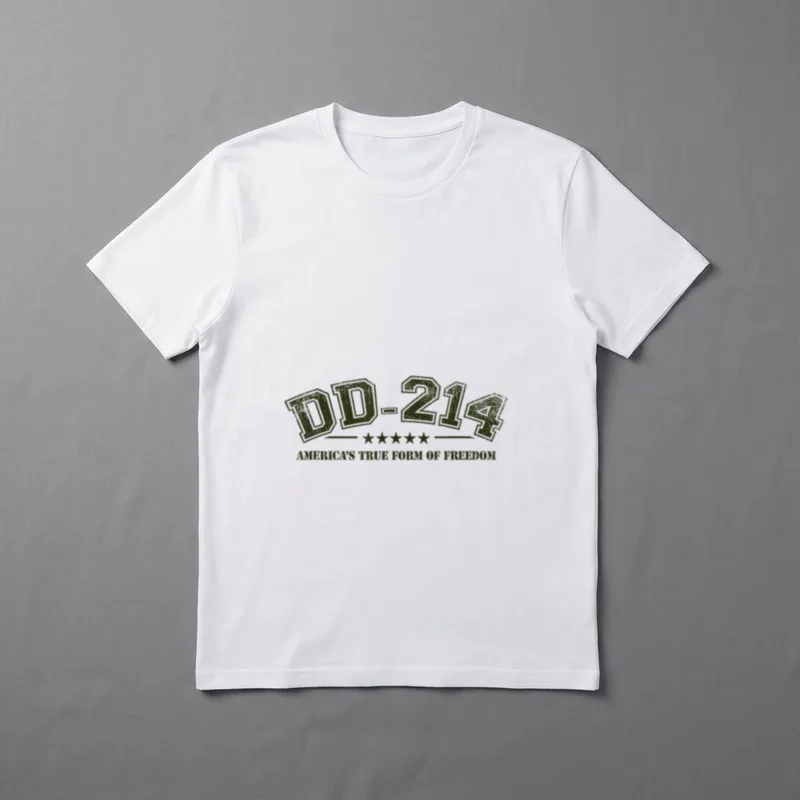 DD-214 Form Of Freedom T-Shirt – DD-214 with five stars and text America's True Form of Freedom – Classic T-Shirt in Black