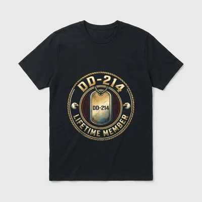 DD-214 Lifetime Member Veteran Pride Military T-Shirt – Classic T-Shirt in Black