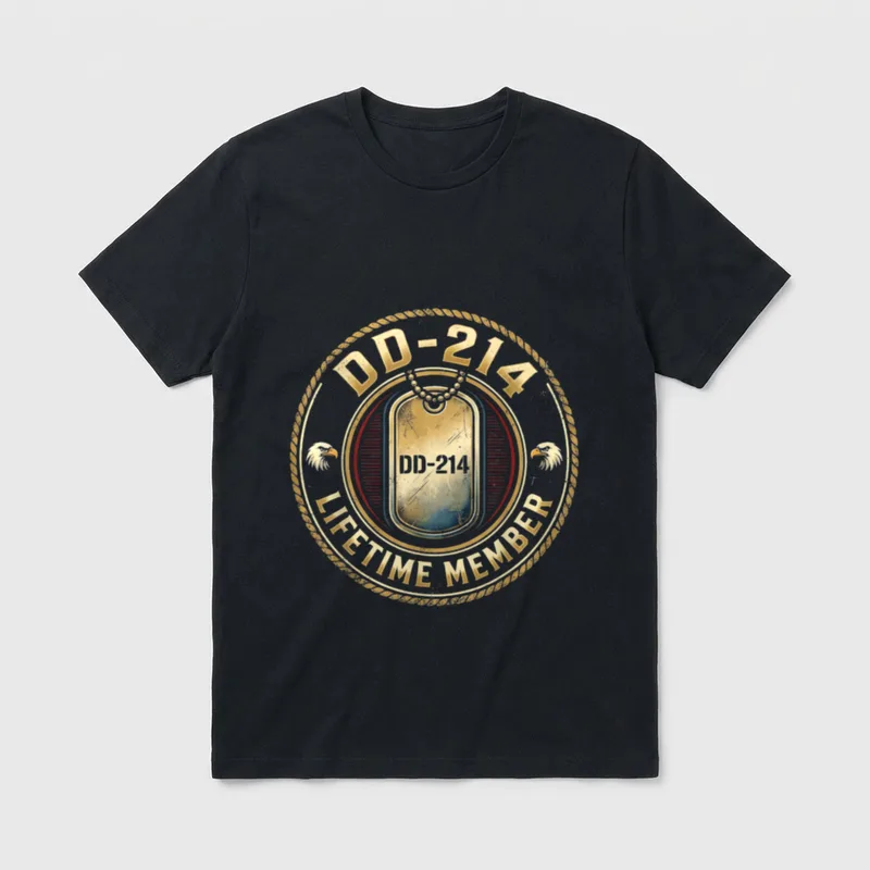 DD-214 Lifetime Member Veteran Pride Military T-Shirt – Classic T-Shirt in Black