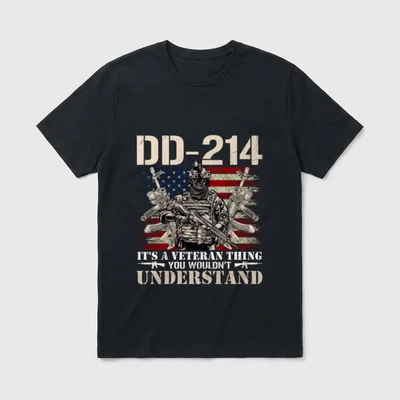 Military Discharge Patriotic T-Shirt – Classic T-Shirt in Black