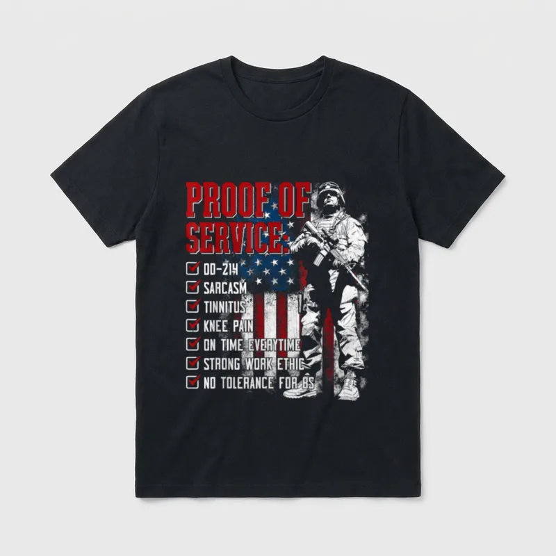 DD-214 Veteran Sarcasm T-Shirt – Classic T-Shirt in Black
