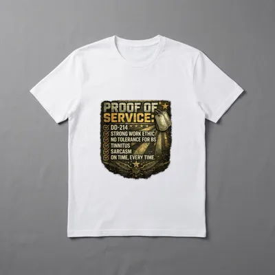 Proof Of Service Veteran T-Shirt – Classic T-Shirt in Black