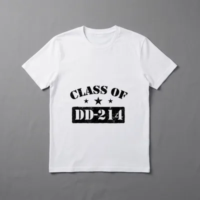 Class of DD-214 Alumni Veteran Patriotic T-Shirt – CLASS OF DD-214 in distressed military style – Classic T-Shirt in Black